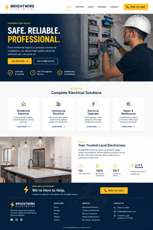 Electrical Website Mockup